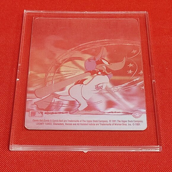 Upper Deck Comic Ball Card Looney Tunes Reggie Jackson Daffy Duck Batting Hologr - Picture 4 of 11